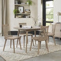 Scandi Oak Small Dining Table Set with 4 Spindle Back Dining Chairs
