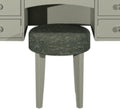 Alora Blue Grey Stool Infinity Pearl Velvet Fabric