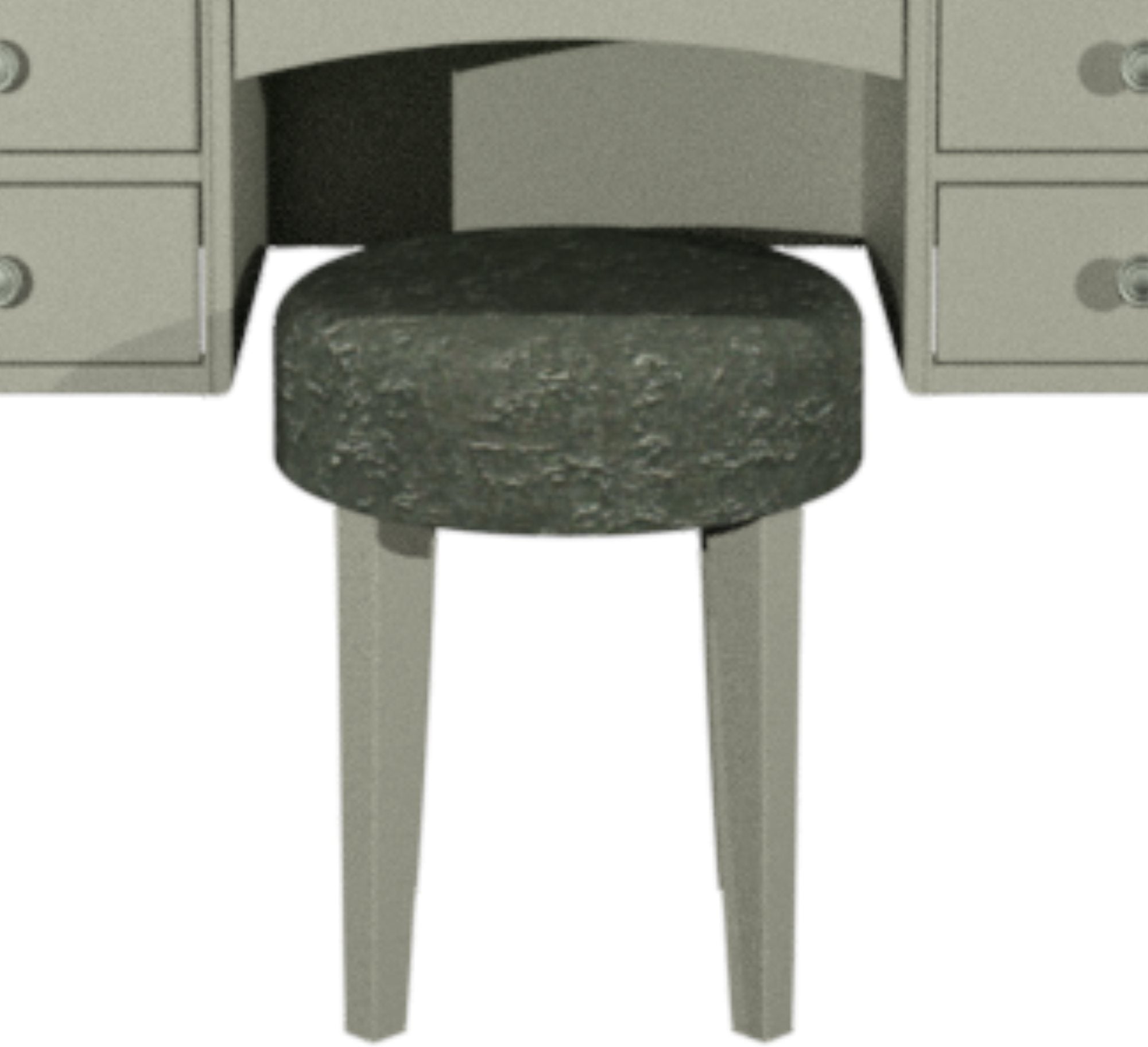 Alora Blue Grey Stool Infinity Pearl Velvet Fabric