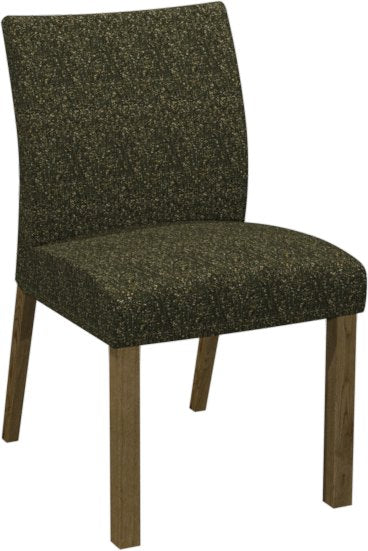 Delta Rustic Oak Upholstered Chair Green Fabric (Pair)
