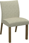 Delta Rustic Oak Upholstered Chair Oatmeal Fabric (Pair)