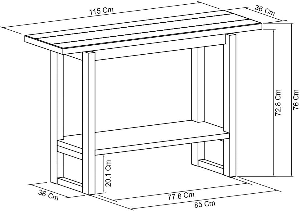 Delta Rustic Oak Console Table - Home Furniture Interiors