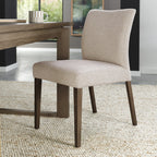 Oatmeal Mottled Fabric Dining Chair with Dark Oak Legs