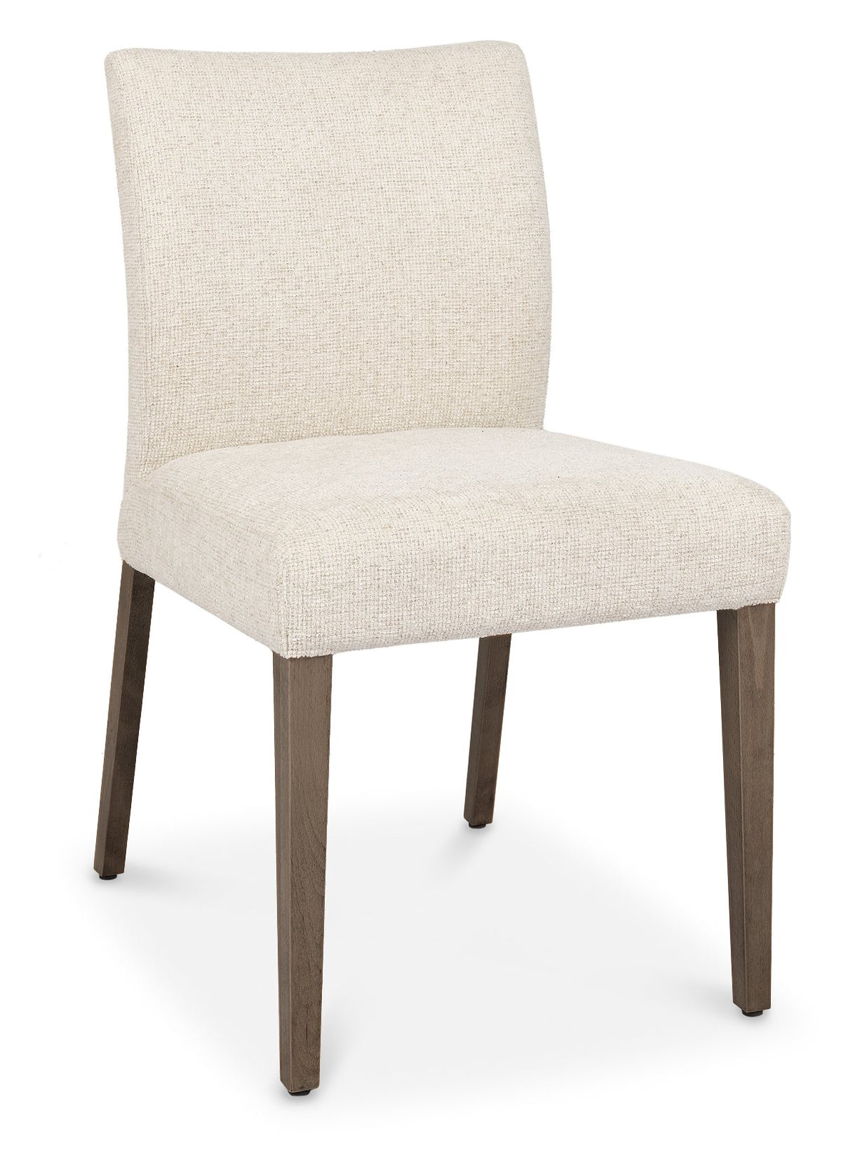 Oatmeal Mottled Fabric Dining Chair with Dark Oak Legs