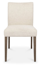 Oatmeal Mottled Fabric Dining Chair with Dark Oak Legs