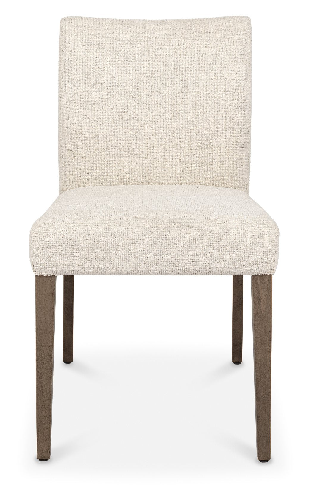 Oatmeal Mottled Fabric Dining Chair with Dark Oak Legs