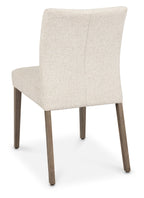 Oatmeal Mottled Fabric Dining Chair with Dark Oak Legs