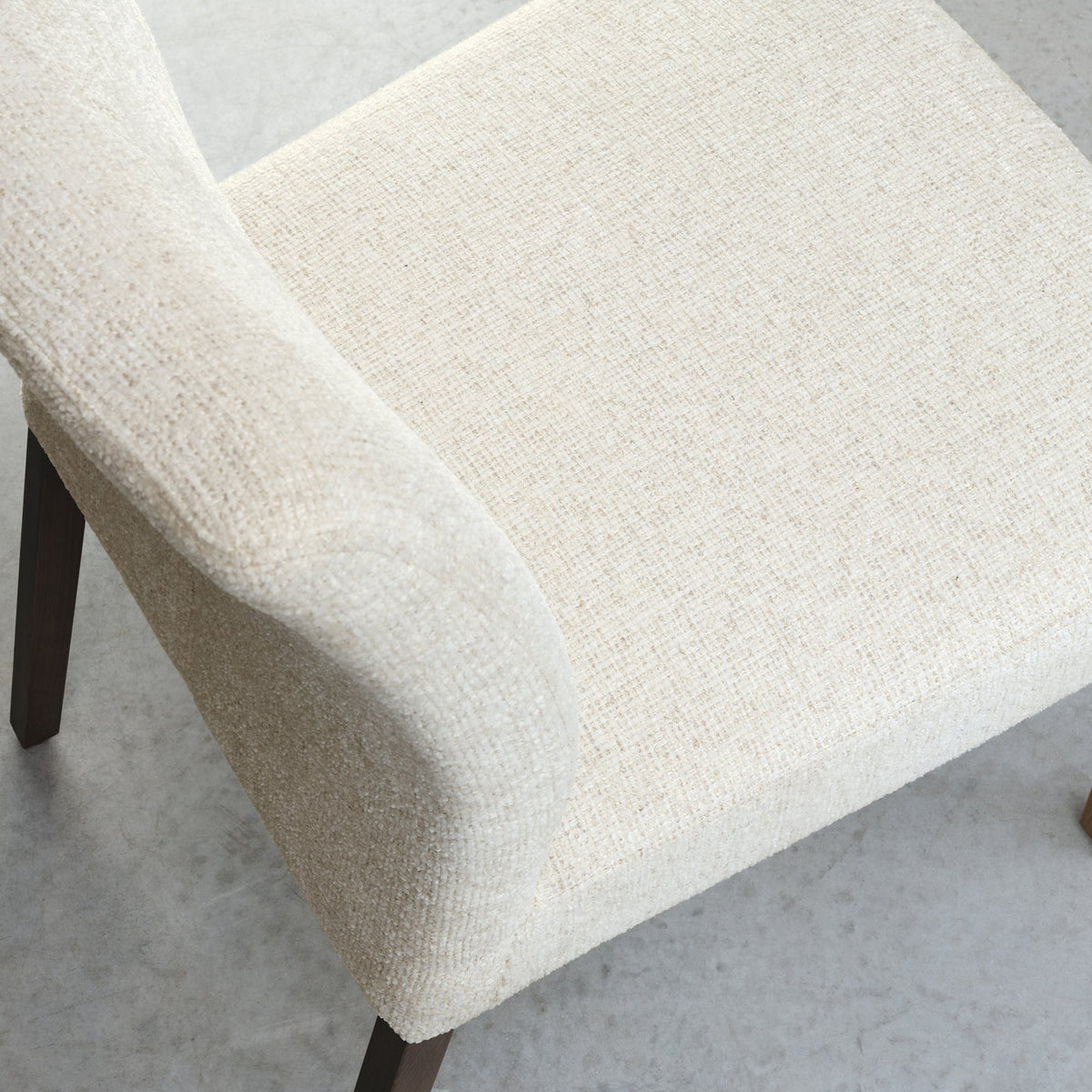 Oatmeal Mottled Fabric Dining Chair with Dark Oak Legs