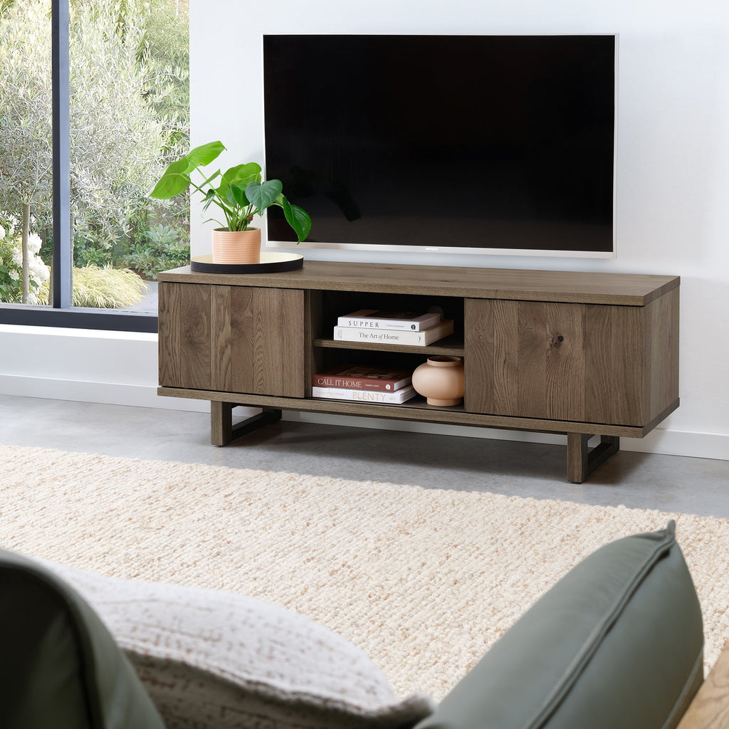 Dark Oak 2 Door 2 Drawer TV Media Entertainment Unit