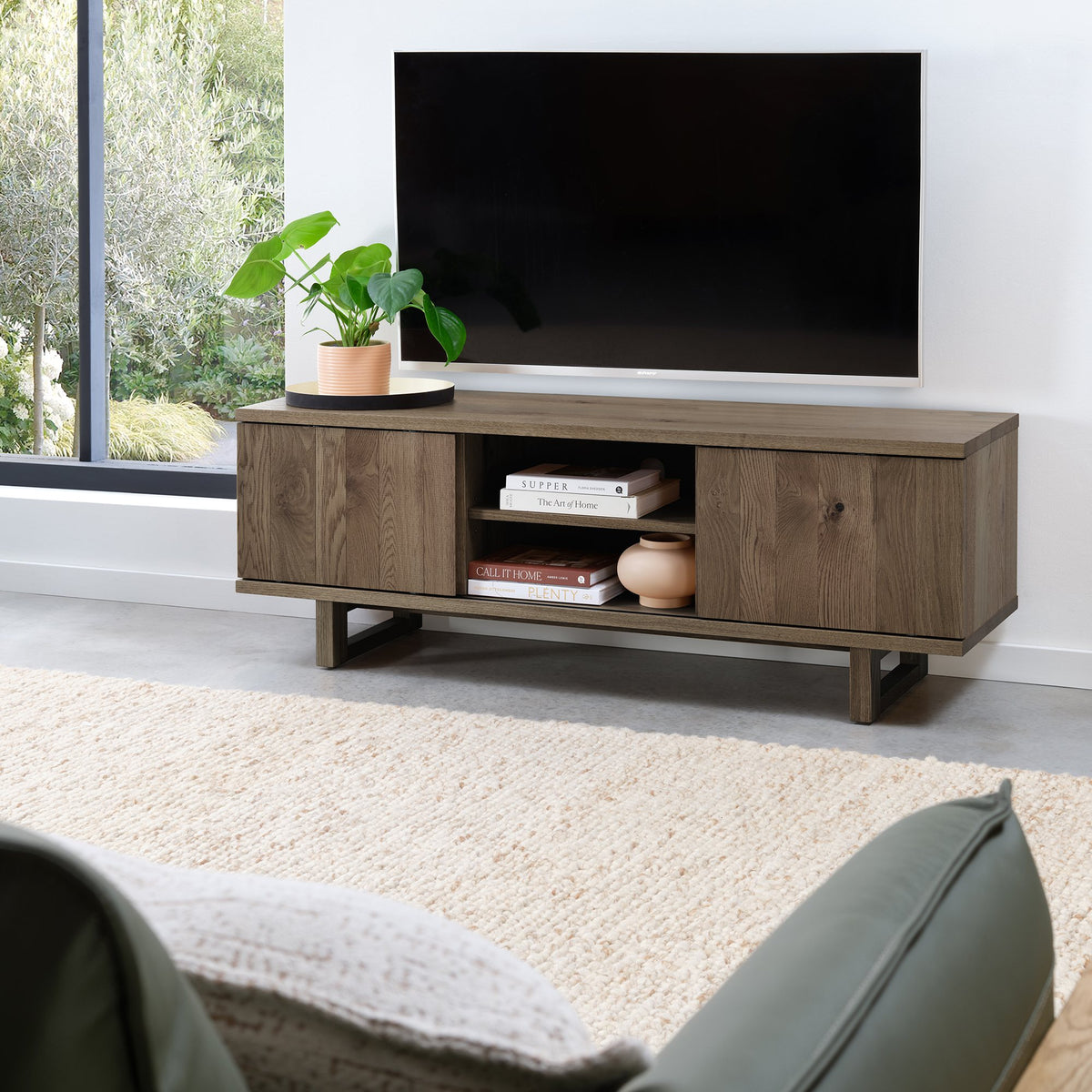 Dark Oak 2 Door 2 Drawer TV Media Entertainment Unit