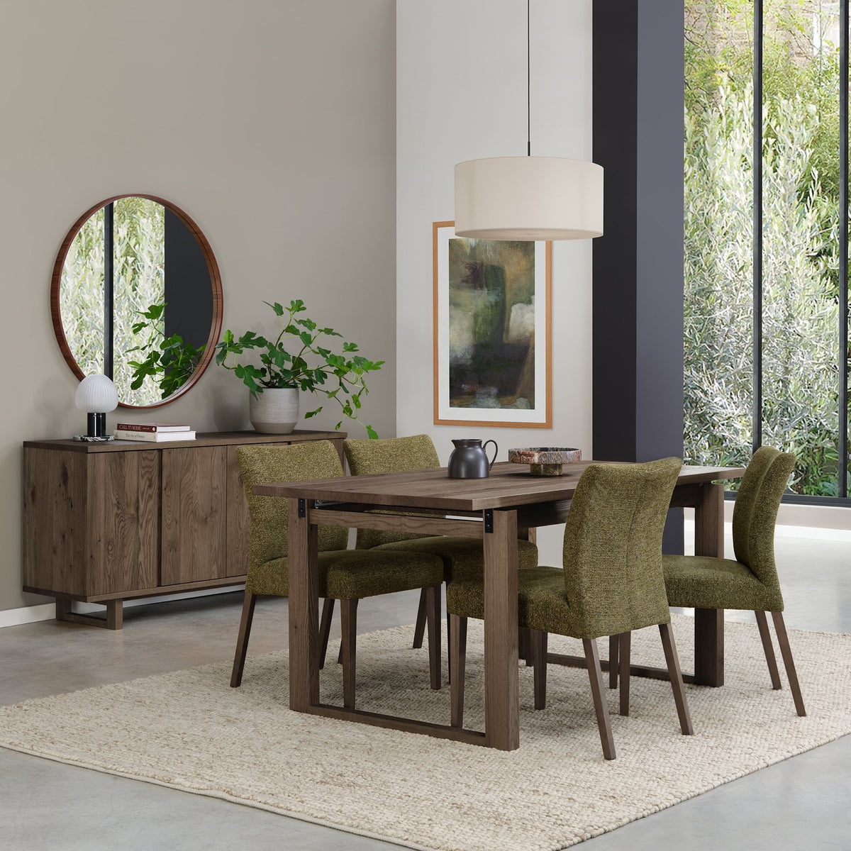 Dark Oak Large Extending Dining Table 158cm to 203cm