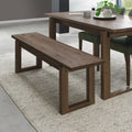 Dark Oak Dining Bench with Wirebrushed Top