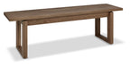Dark Oak Dining Bench with Wirebrushed Top