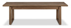 Dark Oak Dining Bench with Wirebrushed Top