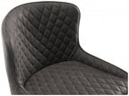 Dark Grey Leather Bar Stool Black Metal Legs - Home Furniture Interiors