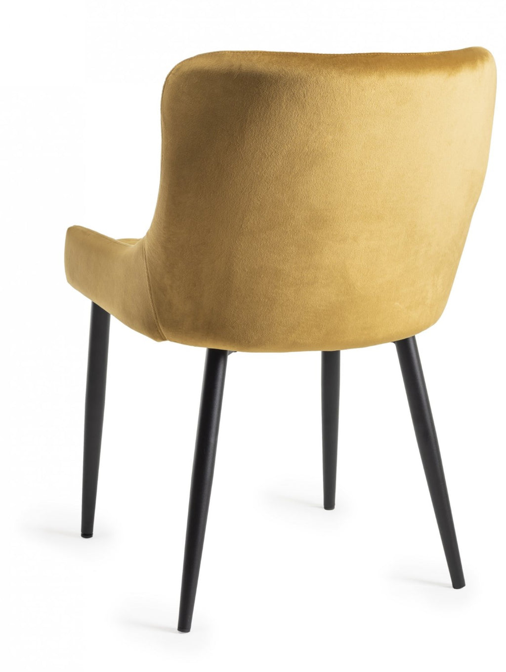 Yellow Velvet Dining Chair Diamond Stitched Pattern - Home Furniture Interiors