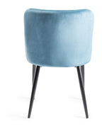 Blue Velvet Fabric Dining Chair Diamond Pattern - Home Furniture Interiors