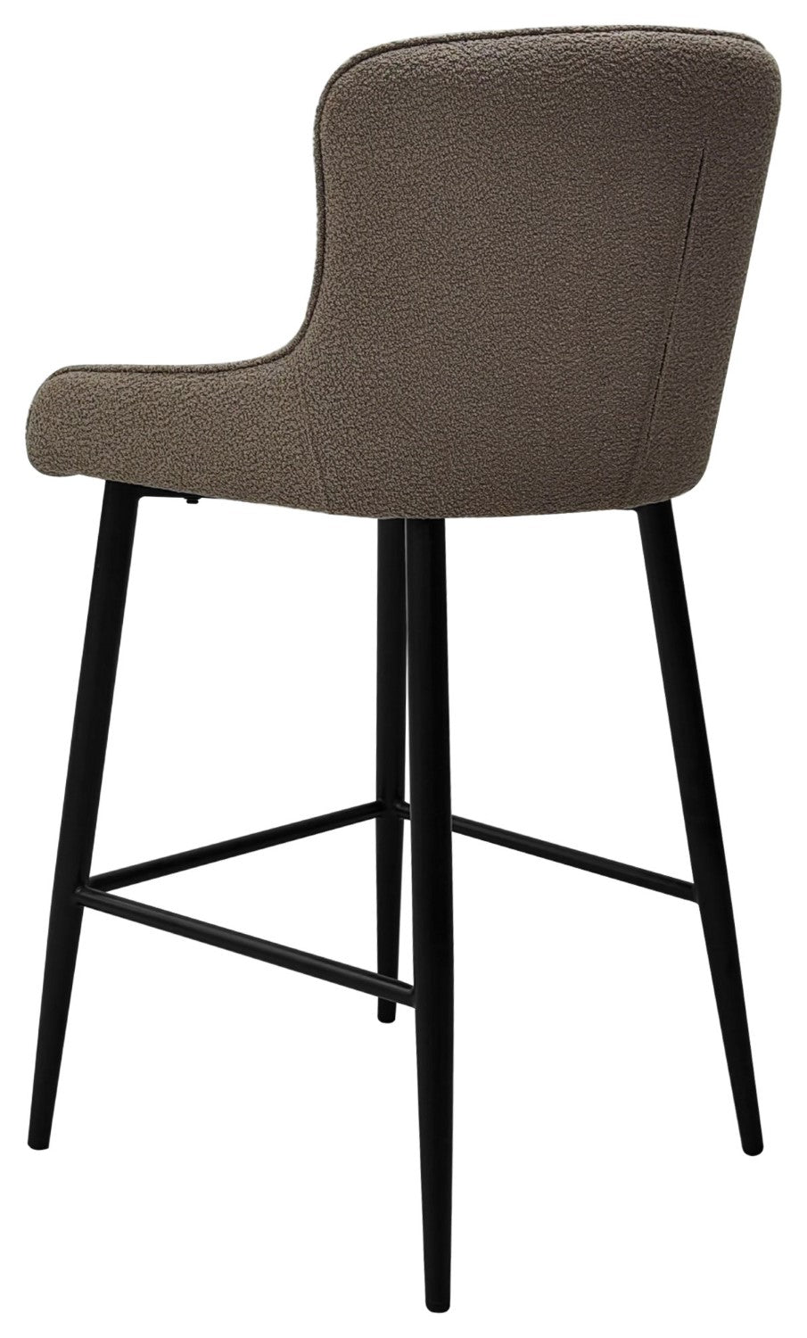 Beige Fabric Kitchen Bar Stool with Black Metal Legs - Home Furniture Interiors