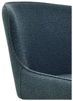 Blue Fabric Kitchen Bar Stool with Black Metal Legs - Home Furniture Interiors