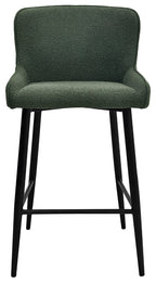 Green Fabric Kitchen Bar Stool with Black Metal Legs - Home Furniture Interiors