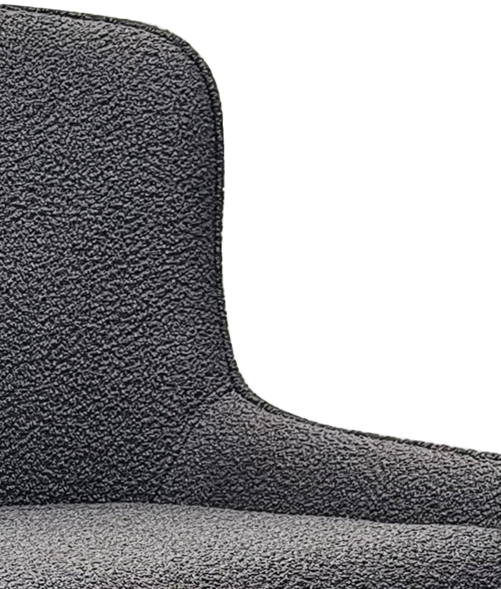 Grey Fabric Kitchen Bar Stool with Black Metal Legs - Home Furniture Interiors