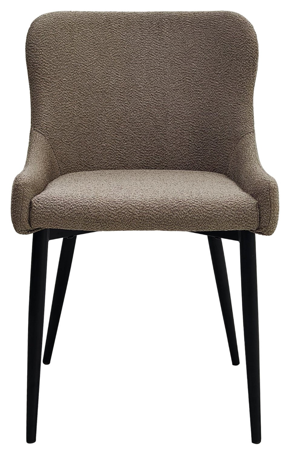 Beige Fabric Dining Chair with Black Metal Legs - Home Furniture Interiors