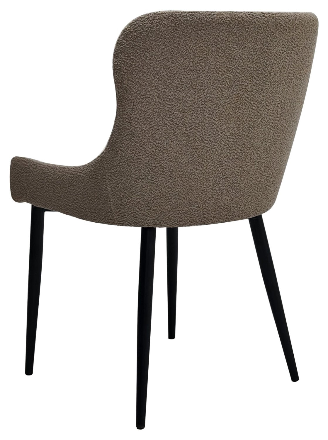 Beige Fabric Dining Chair with Black Metal Legs - Home Furniture Interiors