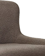 Beige Fabric Dining Chair with Black Metal Legs - Home Furniture Interiors