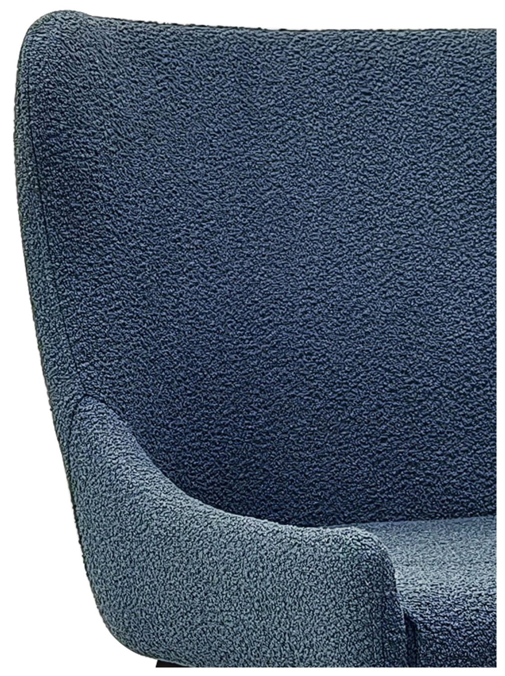 Blue Fabric Dining Chair with Black Metal Legs - Home Furniture Interiors