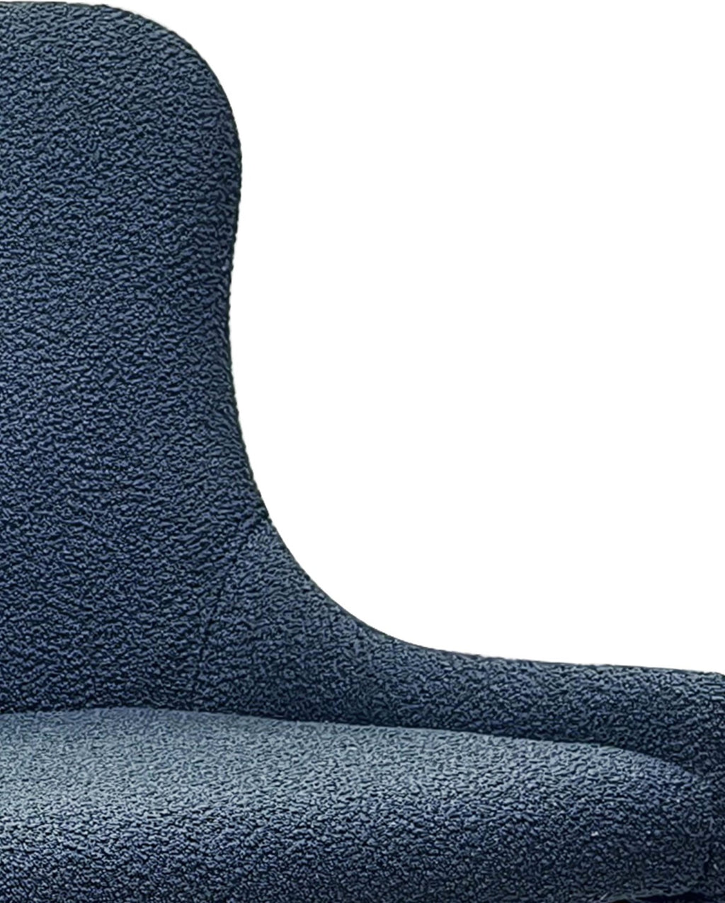 Blue Fabric Dining Chair with Black Metal Legs - Home Furniture Interiors