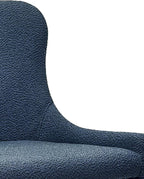 Blue Fabric Dining Chair with Black Metal Legs - Home Furniture Interiors