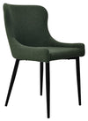 Green Fabric Dining Chair with Black Metal Legs