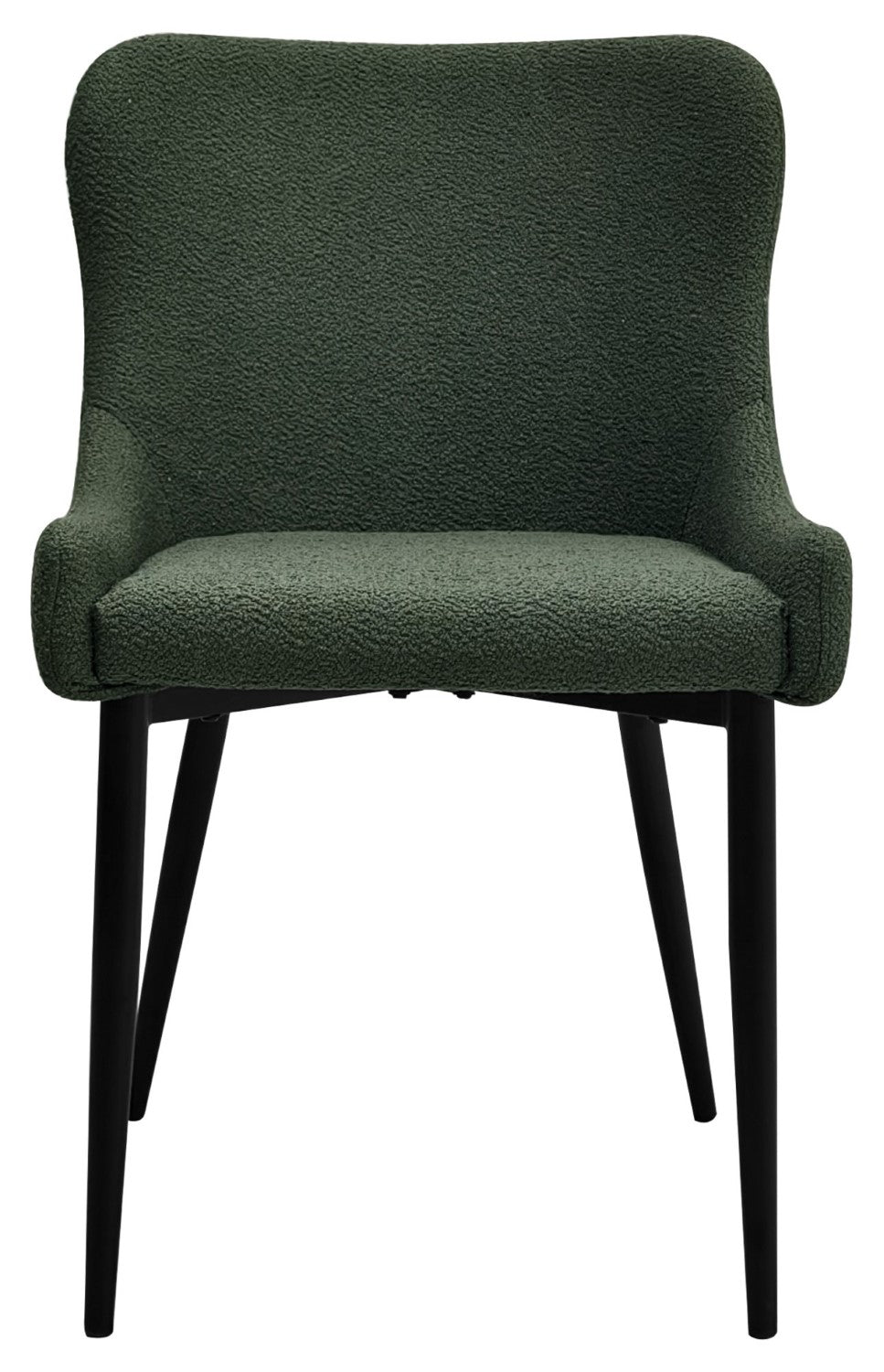 Green Fabric Dining Chair with Black Metal Legs - Home Furniture Interiors