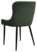 Green Fabric Dining Chair with Black Metal Legs - Home Furniture Interiors