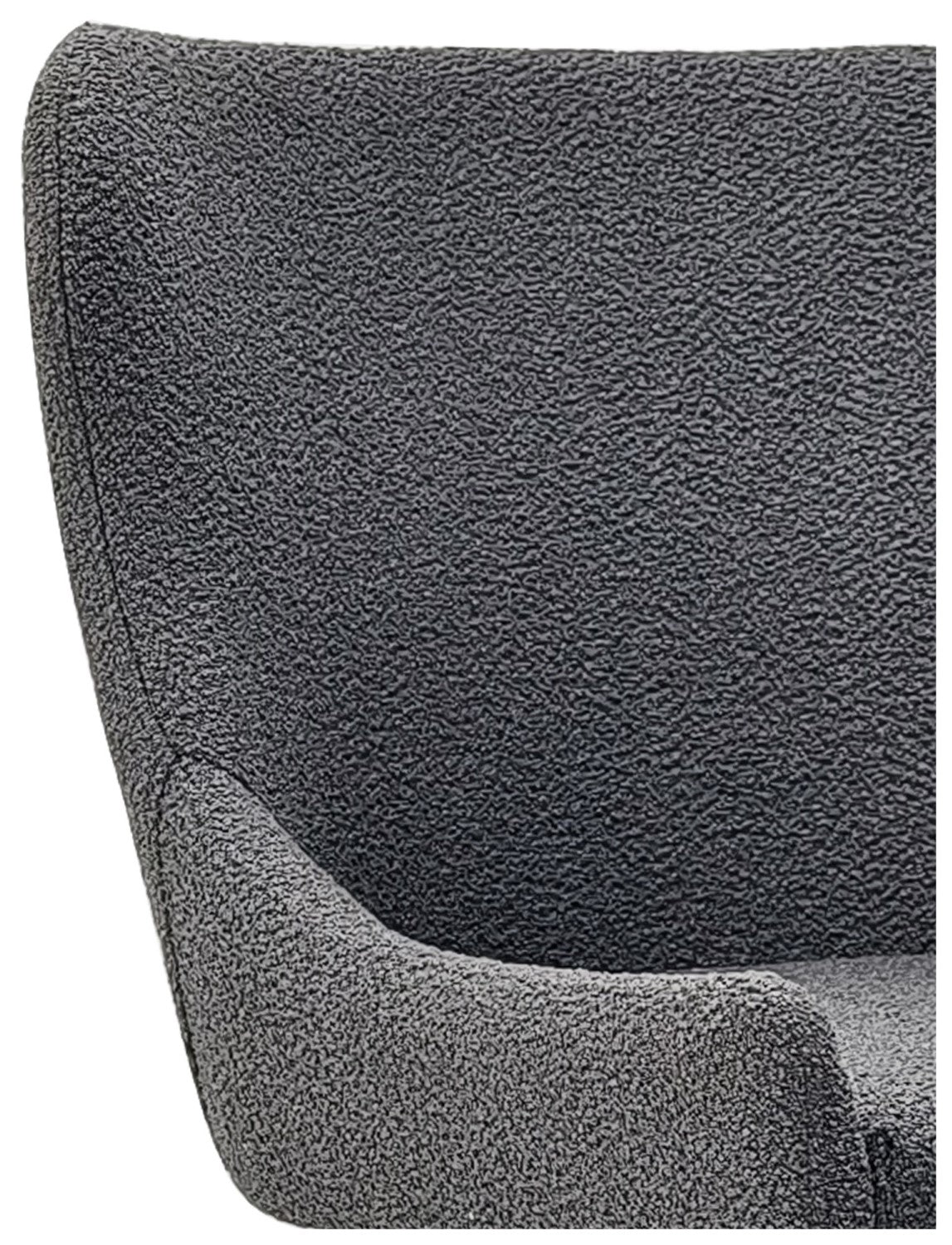 Grey Fabric Dining Chair with Black Metal Legs - Home Furniture Interiors