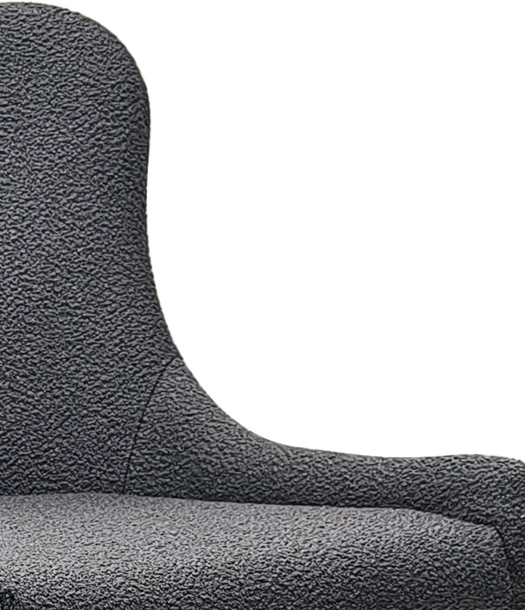 Grey Fabric Dining Chair with Black Metal Legs - Home Furniture Interiors