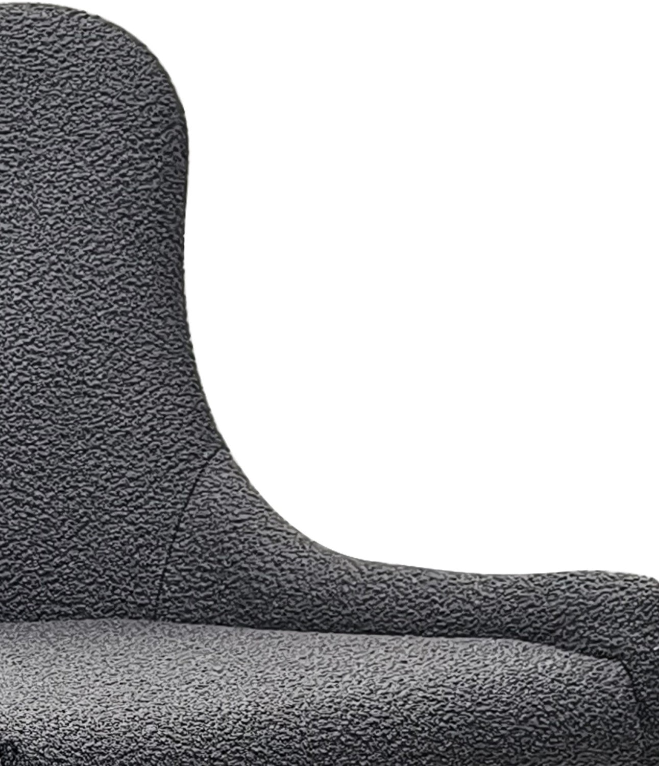 Grey Fabric Dining Chair with Black Metal Legs - Home Furniture Interiors