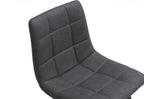Dark Grey Leather Bar Stool Black Metal Legs - Home Furniture Interiors