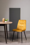 Yellow Velvet Dining Chair Black Legs
