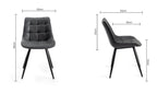 Black Faux Leather Dining Chair Black Legs - Home Furniture Interiors