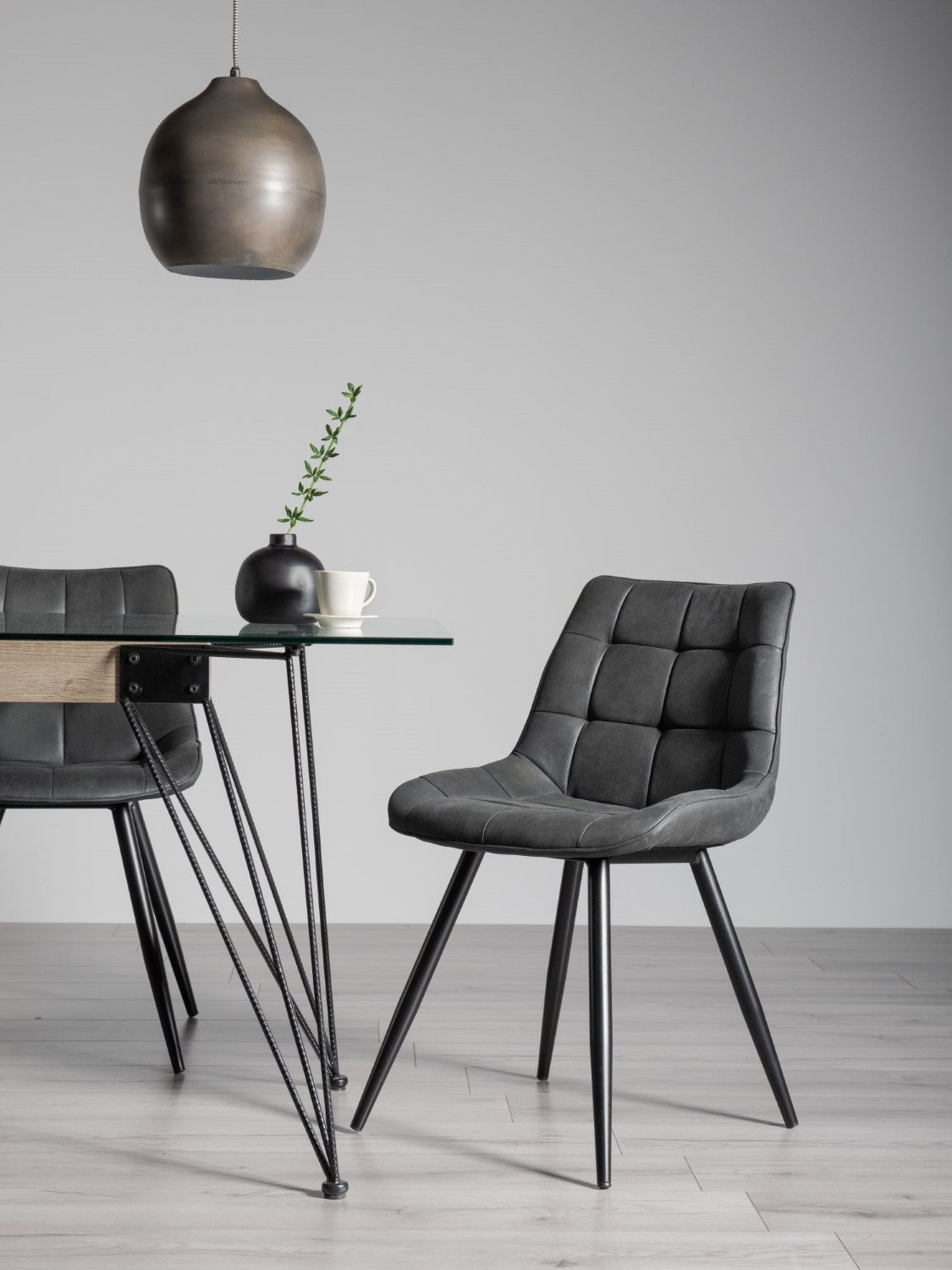 Black Faux Leather Dining Chair Black Legs