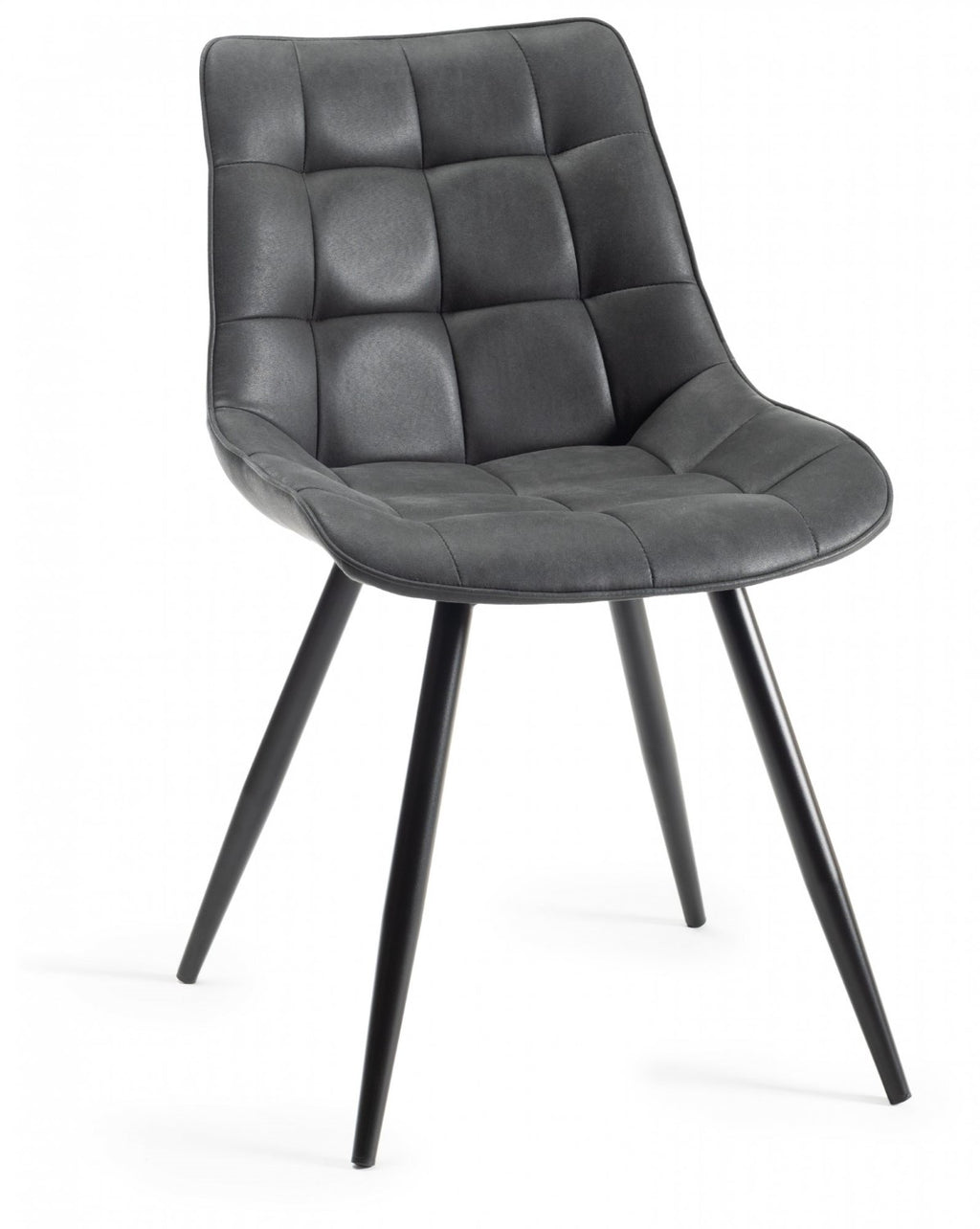 Black Faux Leather Dining Chair Black Legs - Home Furniture Interiors