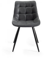 Black Faux Leather Dining Chair Black Legs - Home Furniture Interiors