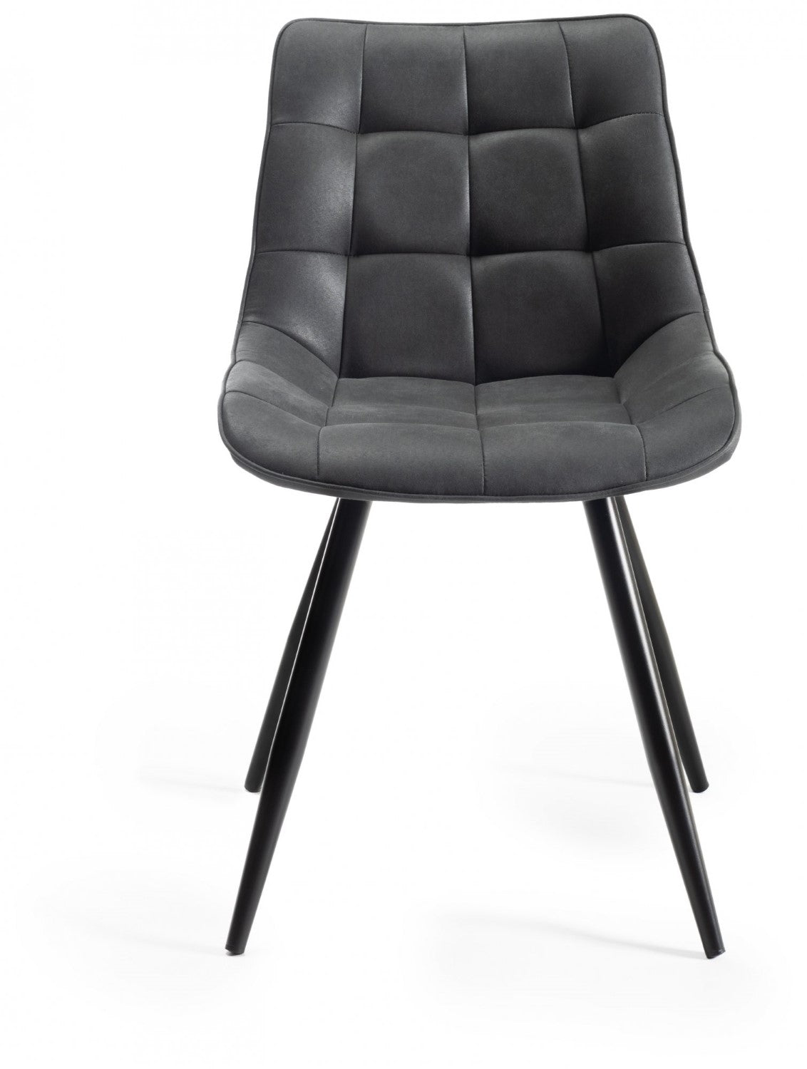 Black Faux Leather Dining Chair Black Legs - Home Furniture Interiors