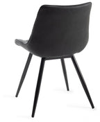 Black Faux Leather Dining Chair Black Legs - Home Furniture Interiors