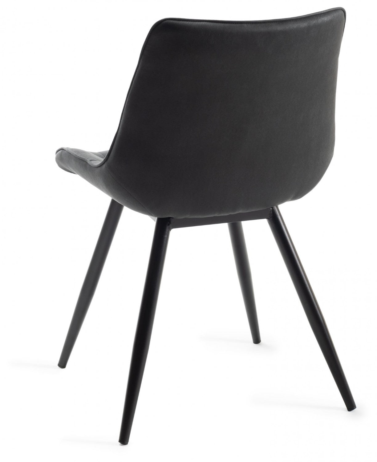 Black Faux Leather Dining Chair Black Legs - Home Furniture Interiors