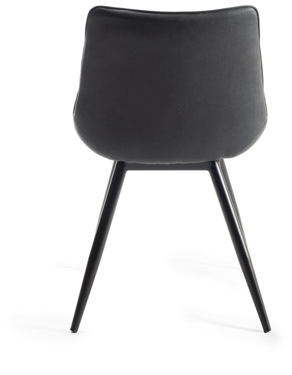 Black Faux Leather Dining Chair Black Legs - Home Furniture Interiors