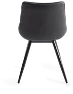 Black Faux Leather Dining Chair Black Legs - Home Furniture Interiors