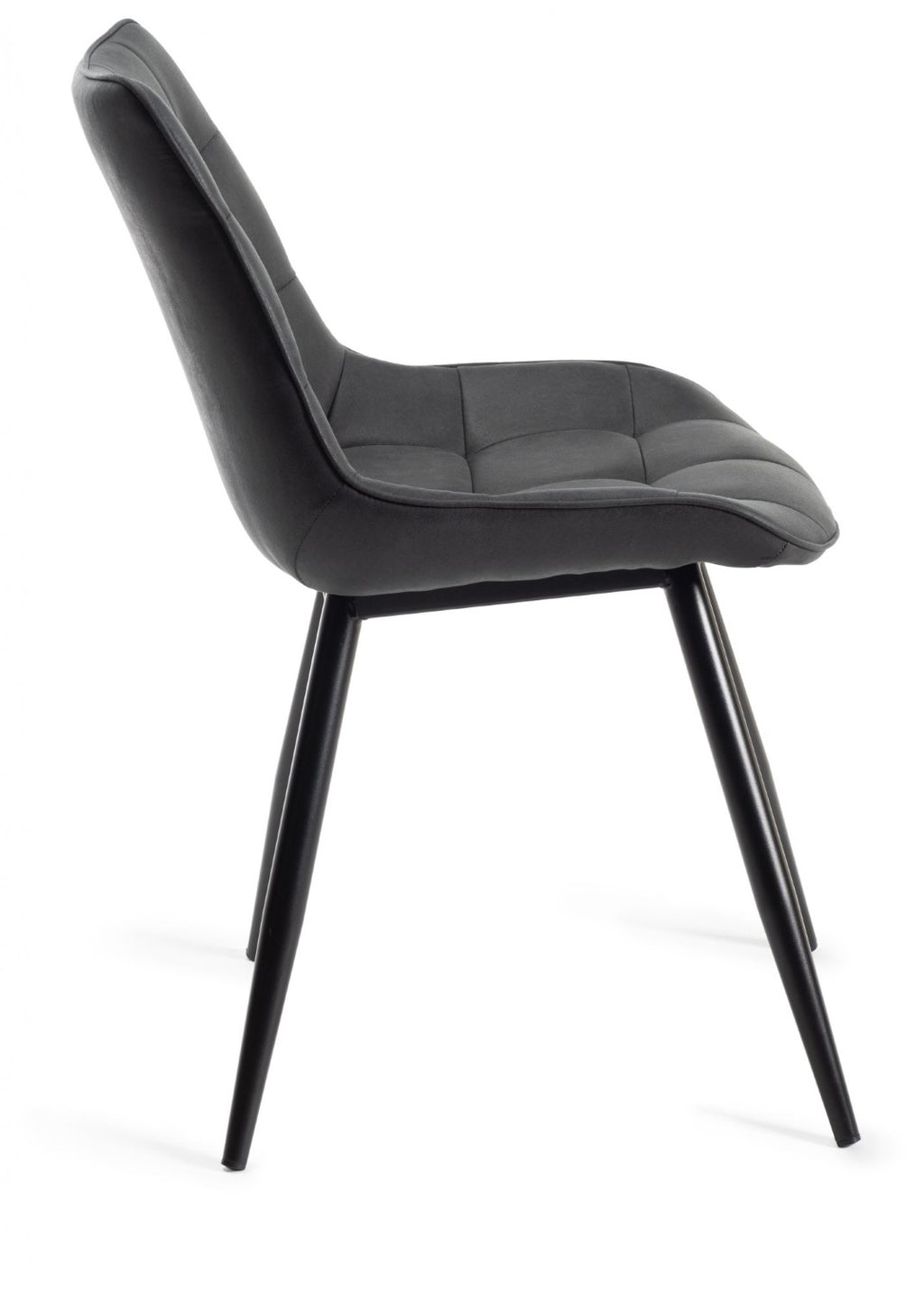 Black Faux Leather Dining Chair Black Legs - Home Furniture Interiors