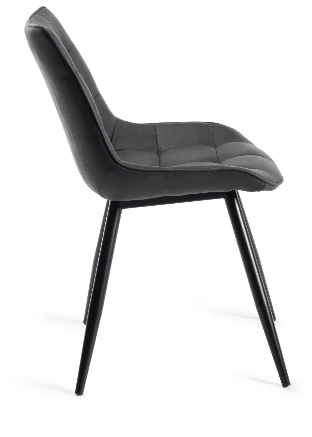 Black Faux Leather Dining Chair Black Legs - Home Furniture Interiors